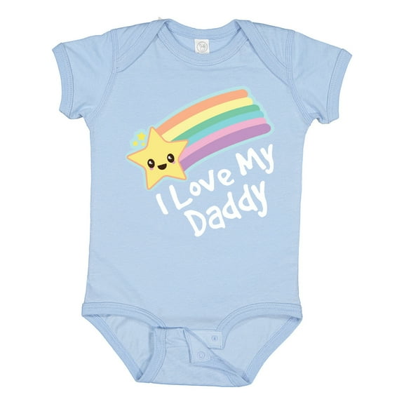 Inktastic I Love My Daddy Boys Girls Star Rainbow Boys or Girls Baby Bodysuit