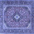 thumbnail image 1 of Ahgly Company Indoor Square Medallion Blue Traditional Area Rugs, 7' Square, 1 of 4