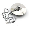 thumbnail image 1 of Tapón de fregadero con cadena, tapón de drenaje para bañera a prueba de herrumbre con anillo de goma, tapón de cubierta de drenaje para bañera, escurridor de lavabo, 1 of 5