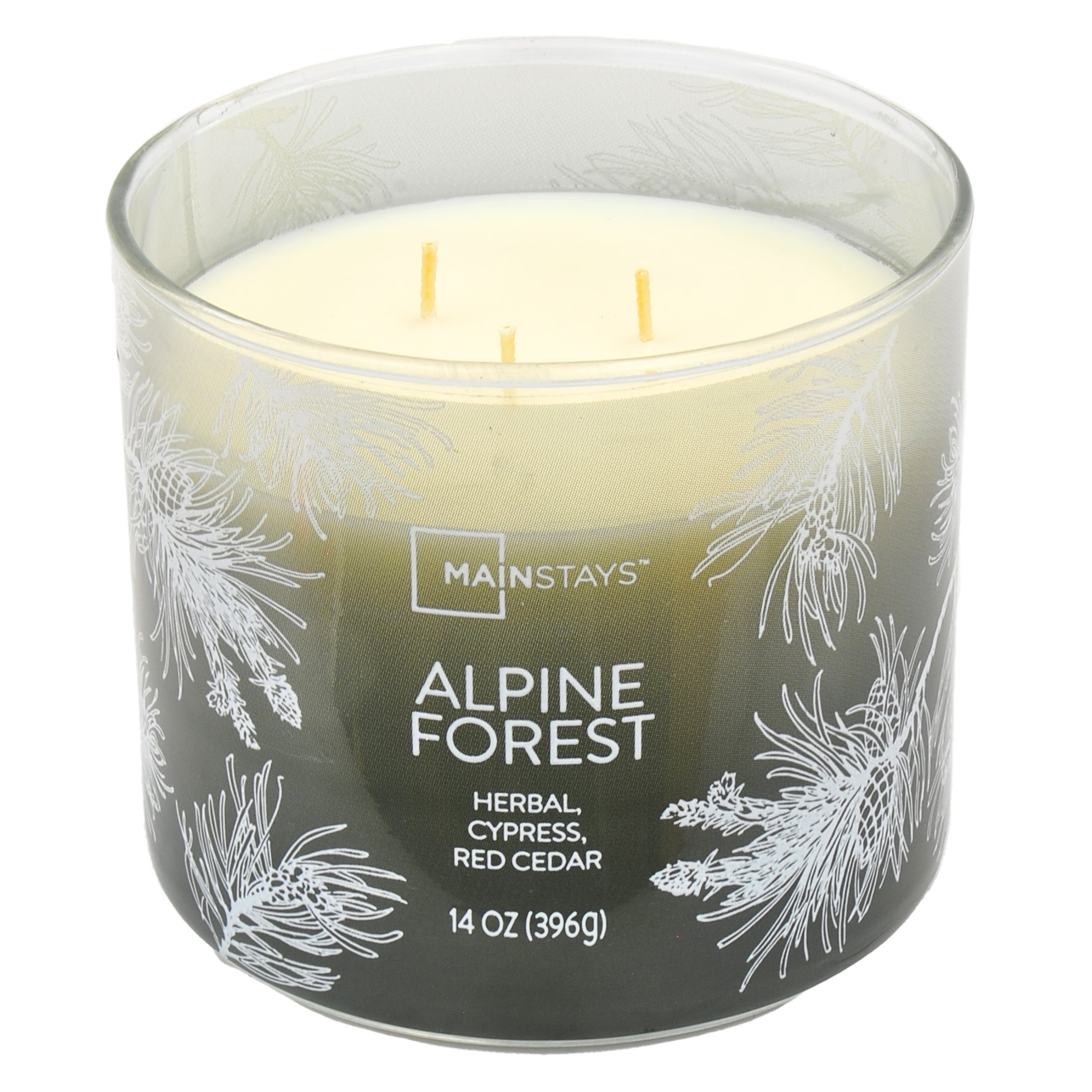 (4 pack) Mainstays 3-Wick Ombre Wrapped Alpine Forest Scented Candle, 14 oz