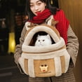 thumbnail image 2 of XISAOK Winter Pet Cage Plush Warm Carrier for Kitten Dogs Windproof Backpack Carrier, 2 of 15