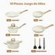 thumbnail image 2 of Juego de 10 Ollas y Sartenes Antiadherentes, Batería de Cocina, Juego de Utensilios de Granito, Apto para Todas las Estufas, con Sartenes y Cacerolas (Blanco), 2 of 7