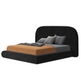 thumbnail image 6 of Dextrus King Size Cloud Style Upholstered Bed Frame, Velvet Bed with Headboard and Footboard, Quick Easy Assembly Design (Black), 6 of 10