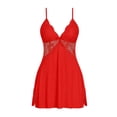 thumbnail image 5 of Stamzod Womens Nightgown Fashion Lace Hollow Out Side Slit Chemise Night Dress V Neck Lingerie Sleepwear XXL, 5 of 5