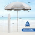 thumbnail image 3 of Gymax 6.5 FT Beach Umbrella w/ Fringe Tassel Umbrella w/ Push Button Tilt Sand Anchor Cream White, 3 of 10