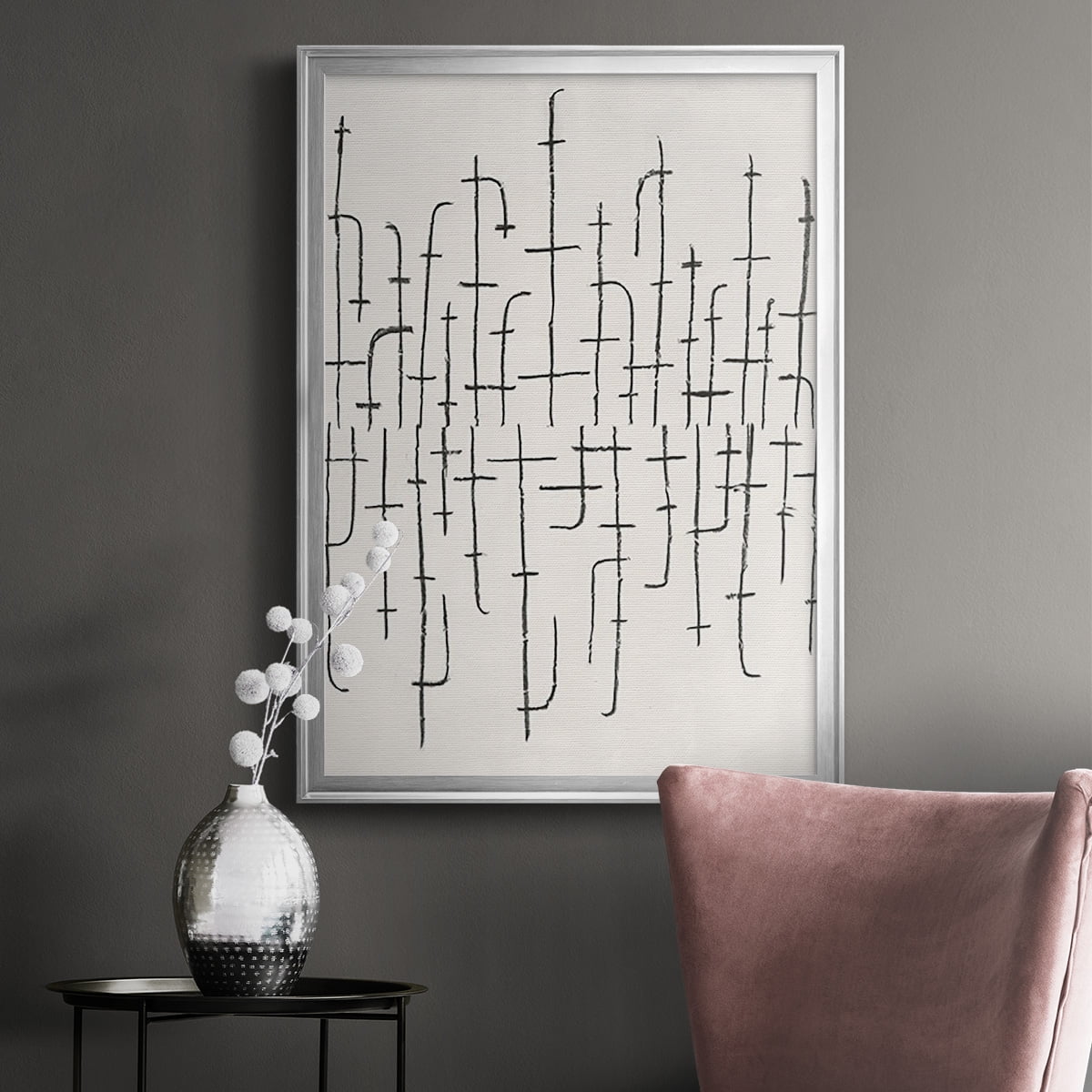 Vertical Arrangement II Premium Framed Print, in Gold, Black, or Silver - Ready to Hang