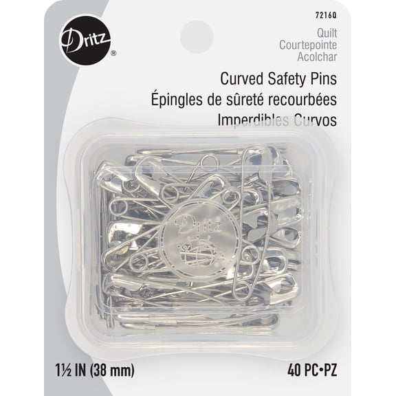 Dritz Curved Safety Pins, 40 Count