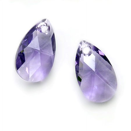 Crystal, #6106 Pear Pendant 16mm, 2 Pieces, Tanzanite