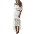thumbnail image 2 of jsaierl Fashion Women Summer Lace Solid Casual Short SLeeve Top+ Skirt Set for Women 2025, 2 of 7