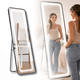 thumbnail image 1 of Espejo con Luz Led Touch 3 Tonos CTT Espejo de Piso / Pared Grande Found Ideal Para Baño, Vestidor, Tocador, Habitacion, Espejo Moderno Minimalista Rectangular Vertical 120x35cm con Marco Luz LED, 1 of 9