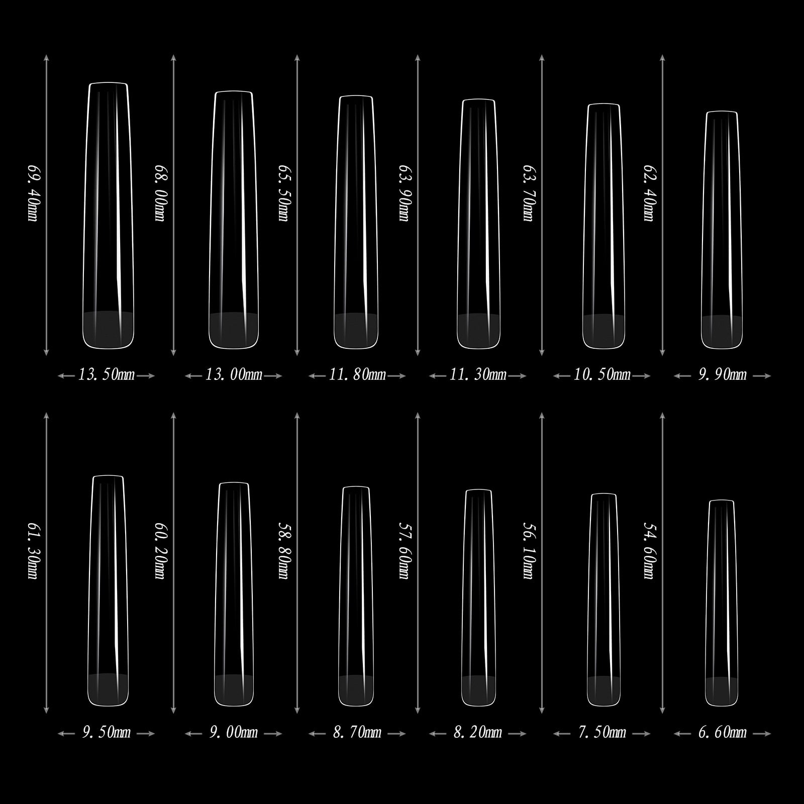180pcs Extra Super Long 5XL Transparent Nails Tips for Salon Quality French Nails Art Wedding Party Nails Decorations
