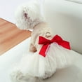 thumbnail image 4 of Baywell Dog Princess Knitted Dresses Puppy Bow Knot Dress Puppy Dog Princess Winter Dresses for Small Medium Cat Dog, White, 7.7-8.8lbs, 4 of 10