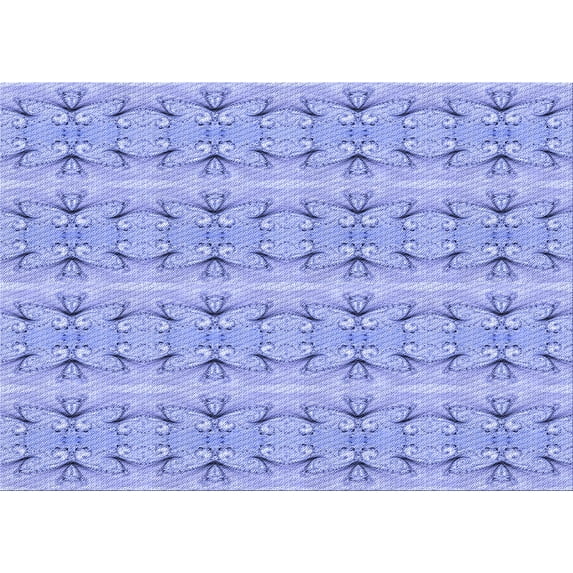 Ahgly Company Indoor Rectangle Patterned Light Slate Blue Area Rugs, 8' x 12'