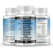 Sleep Aid-Melatonin-L Theanine-Valerian Root-Passion Flower-Chamomile-Magnesium-GABA-Lemon Balm-60 Capsules