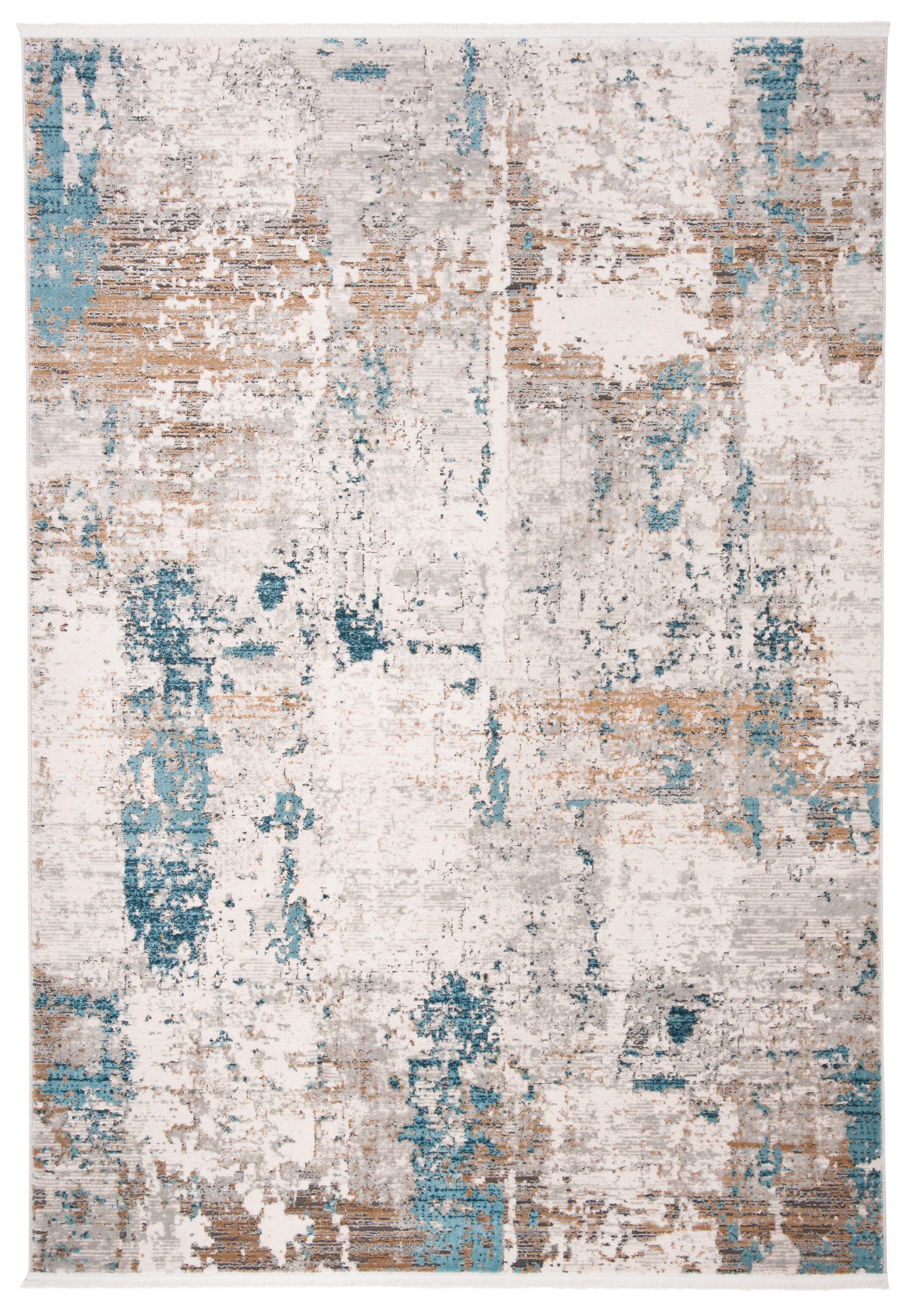 SAFAVIEH Shivan Belinda Abstract Distressed Area Rug, Ivory/Grey, 5'3