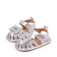 thumbnail image 2 of Zshosam Infant Girl Shoes Baby Infant Girls Boys Sandals Non Slip Rubber Sole Summer Beach Outdoor First Walker Crib Shoes Size 3,(Silver Infant 3), 2 of 6