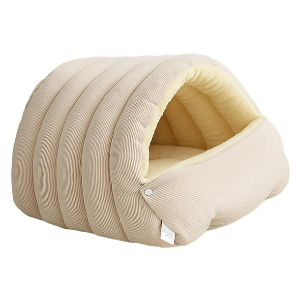 Cueva para mascotas, suave, cómoda, lavable, refugio para gatos, regalos, cama cómoda para mascotas, suministros Blanco L