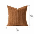 thumbnail image 2 of 20X20 Pillow Cover with Fine Ribbed Corduroy Texture, 20X20 Inch, Burnt Orange, for Couch and Sofa, Decorative Throw Pillow Case Insert Not Included, 2 of 3