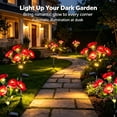 thumbnail image 2 of Rirool Solar Camellia Flower Garden Stake Lights, 7 Heads Outdoor Solar Lights Waterproof, Warm White Decorative Lights for Yard Lawn Patio Pathway, Red 2 Pack, 2 of 8