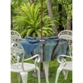 thumbnail image 4 of Outdoor Tablecloth with Umbrella Hole Zipper Retro Wooden Grain Round Tablecloth 54" Waterproof Outside Table Cloth Farmhouse Vintage Gradient Texture Patio Table Cover Tablecloths for Picnic Party, 4 of 8