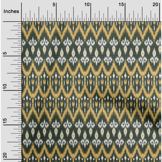 oneOone Cotton Poplin Fabric Damask & Chevron Ikat Print Sewing Fabric BTY 42 Inch Wide