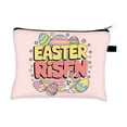 thumbnail image 3 of FEOLGEHLY Easter Bunny Rabbit Egg Pattern Storage Bag, Travel Toiletry Bag with Anti-slip Chain, Linen Cosmetic Storage Pouch for Women, Portable Wash Bag for Holiday Gifts Outdoor Camping, 3 of 7