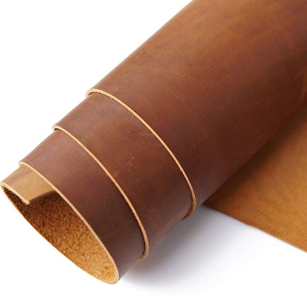 BROWN SMOOTH glossy leather skin, tan soft slightly wrinkled sheepskin,  silky hide