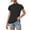 Black, variant on Njagoc3 Womens Mock Neck Short Sleeve Top - Summer Casual, Fitted Style, Breathable Fabric, Multiple Colors, Modern Outfits