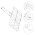 thumbnail image 3 of Cesta de acero inoxidable para barbacoa, cesta para pescado con asa (plateada), 3 of 7
