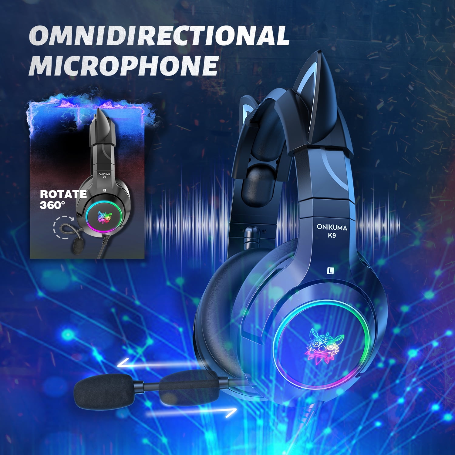 ONIKUMA K1-B Elite stereo gaming headset for PS4, Xbox, PC and Switch –  Onikuma Gaming