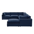 thumbnail image 5 of Kaelynn Corner Sofa Navy Blue Linen Upholstered with Ottoman, 5 of 8