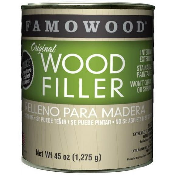 FAMOWOOD Original Wood Filler - Walnut - Quart Net Wt 45oz(1,275g)