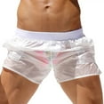 thumbnail image 6 of Clearance! Hontri Men's Swim Trunks Men's Unlined Transparent Sexy Shorts Fashion Casual Pants Sports Beach Swimming Pants Fiber Blended Swim Boardshort White,L, 6 of 8