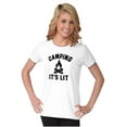 thumbnail image 4 of Camping Its Lit Pun Outdoors Nature Womens Slim Fit Graphic Tee Brisco Brands M, 4 of 5