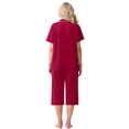 thumbnail image 4 of MINTREUS Pajama Sets for Women Notch Knit Top and Capri Pants Pjs Soft Lounge Sets, 2 Piece, Sizes M-3X, 4 of 7