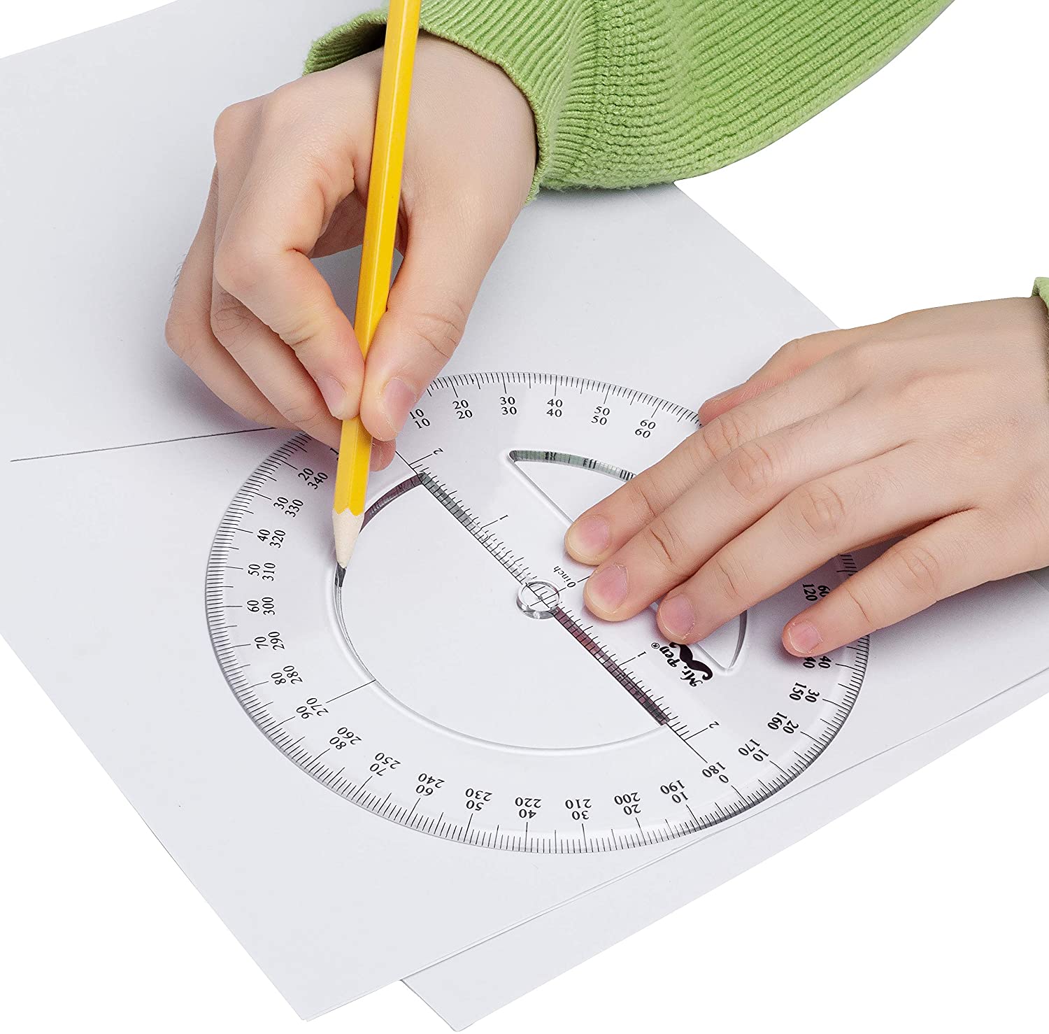 P PRETTYIA 360 Degree Circular Protractor Angle Measurement Drawing