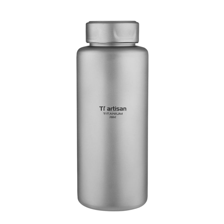 Titanium Water Bottle 500ML - Single Layer Wide Mouth, Leak-Proof For Camping, Cycling, Hiking (Pure Titanium)