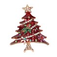 thumbnail image 1 of Christmas Rhinestone Christmas Tree Brooches Unisex Botanical Enamel Pins,Style D,Christmas, 1 of 8
