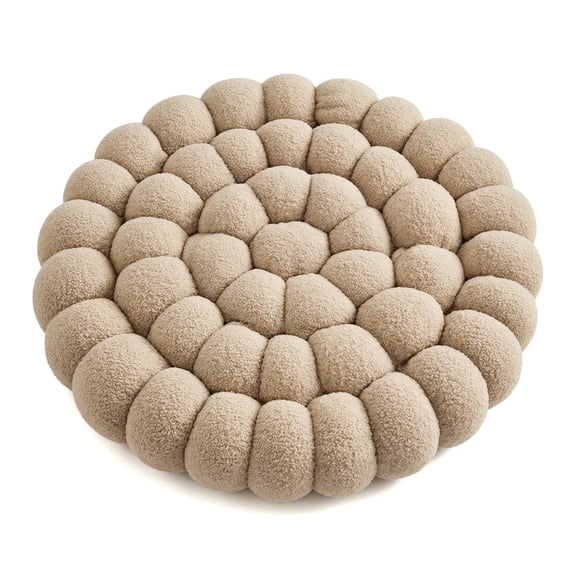 Meditation Floor Cushion, Large Floor Seat Cushion,16inch Round Floor Pillows Seating for Adults,Solid Thick Meditation Cushion for Yoga Balcony Living Room Tatami Outdoor (Khaki)