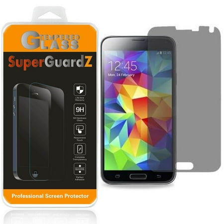 [2-Pack] Samsung Galaxy S5 SuperGuardZ Tempered Glass Screen Protector [Privacy Anti-Spy], Keep Your Screen Secret, 9H Anti-Scratch,