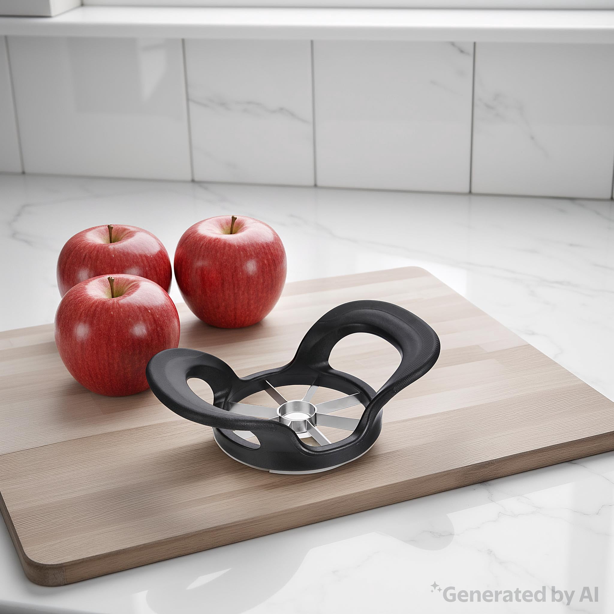 Mainstays 8-Wedge Stainless Steel Apple Slicer and Corer, Black