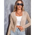 thumbnail image 6 of Women's Long Sleeve Cropped Cardigan Sweaters Open Front Hollow Out Shrugs M, 6 of 9