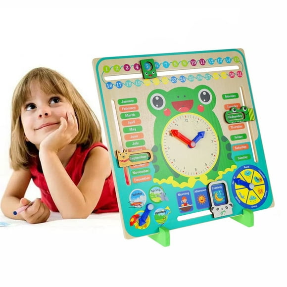 Children Teaching Clock Learning Time Month Season Weather Educational Tool New