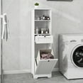 thumbnail image 5 of Newboti Furniture One-Compartment One-Drawer Tilt-Out Laundry Sorter Cabinet - White 79143, 5 of 16
