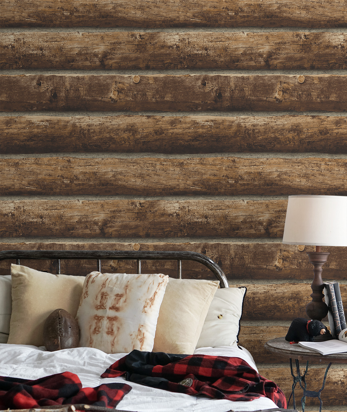 Seabrook Designs  Log Cabin Prepasted Wallpaper - 20.5 in. W x 33 ft. L
