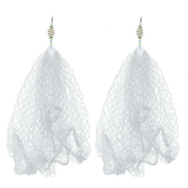 Red de pesca 2pcs malla de pesca del banco de primavera de cobre con cuentas luminosas red de malla para la noche pesca aparejos de pesca Maboto Red de pesca