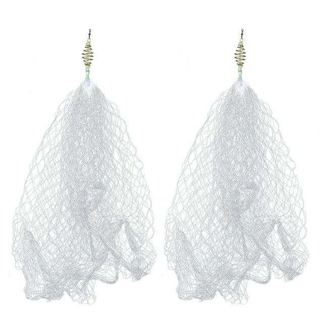 2pcs Copper Spring Shoal Fishing Netting with Luminous Beads Mesh Net for Night Fishing Fishing Tackle