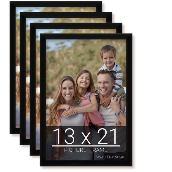 13x21 Black Picture Frame for Puzzles Posters Photos or Artwork, Set of 4