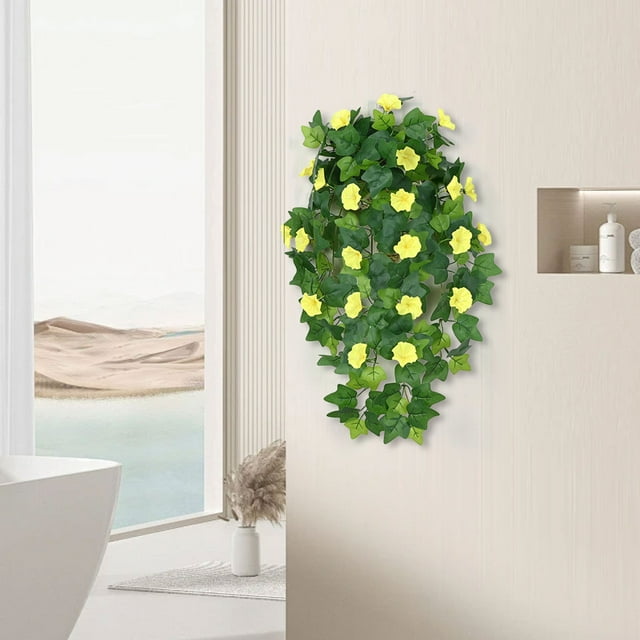 Bolsas Decorativas 1 ramo de flores artificiales colgantes de campanilla amarillas,largas y de seda,para decoración del hogar,jardín,bodas y fiestas (1 pieza). Rkxzt