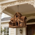 thumbnail image 5 of HuiXinOu Solid Wood Birdhouse, Cottage Style Outdoor Hanging Feeder, Perfect for Garden, Yard and Balcony, Decorative Bird Home for Hummingbirds and Small Birds, 5 of 7